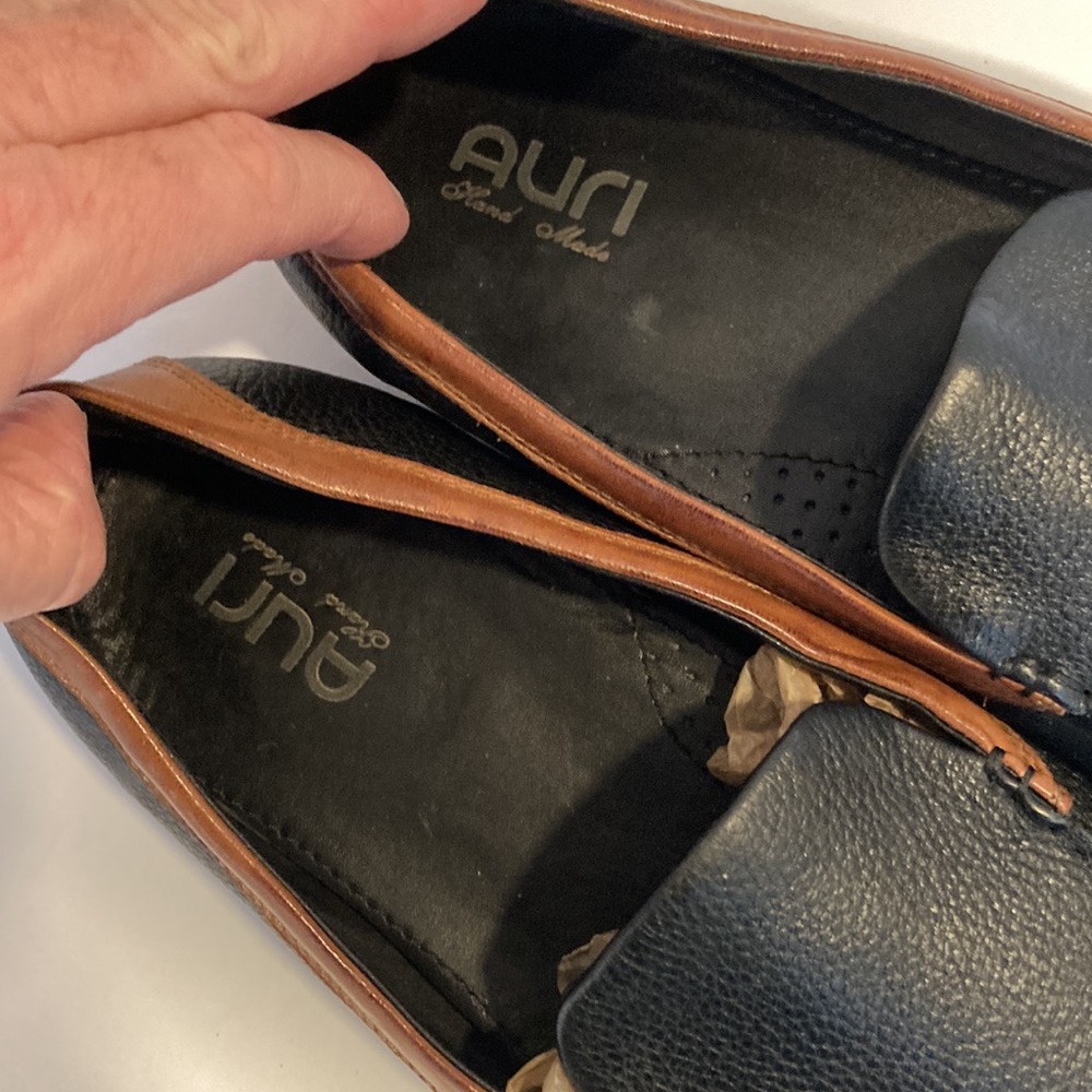 Auri Andreas Men's Black & Brown Hand Made Leather Loafers in Size 13 - Picture 8 of 8